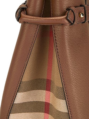 BURBERRY Mujer 402369521600 Bolso de mano de piel marrón, color Marrón, talla Marke Größe UNI