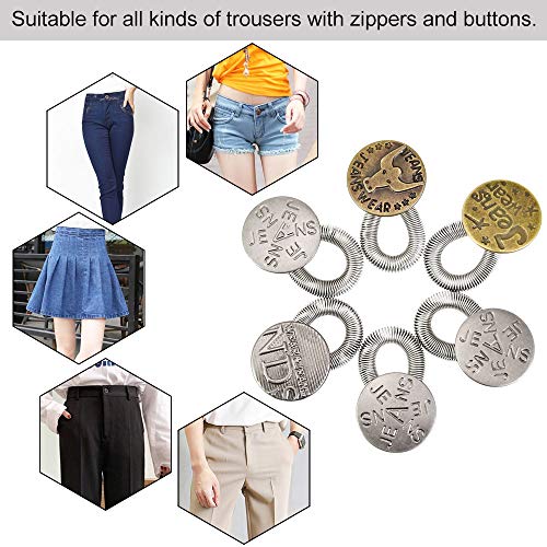 BUZIFU 6pcs Botones Extensores para Pantalones Vaqueros, Material de Metal, Fácil de Usar y Desmontar, Ideal para Alargar La Anchura de Cintura de Los Pantalones, para Hombre, Mujer y Niño BUZIFU 6pcs Botones Extensores para Pantalones Vaqueros, Material de Metal, Fácil de Usar y Desmontar, Ideal para Alargar La Anchura de Cintura de Los Pantalones, para Hombre, Mujer y Niño