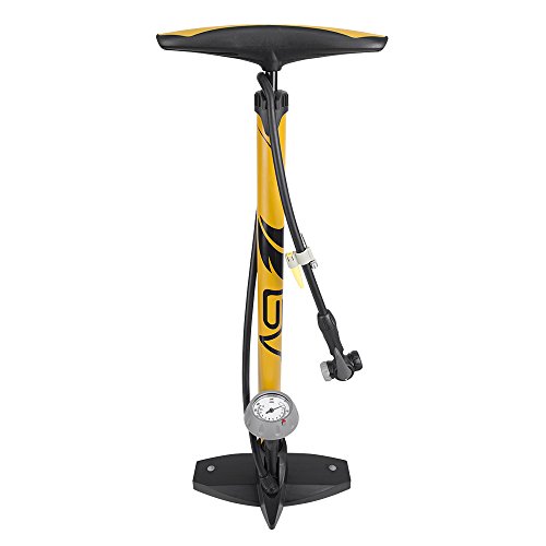 BV - Bomba de Aire ergonómica para Bicicleta con manómetro con Cabezal de válvulas Presta y Schrader, 160 PSI BV - Bomba de Aire ergonómica para Bicicleta con manómetro con Cabezal de válvulas Presta y Schrader, 160 PSI