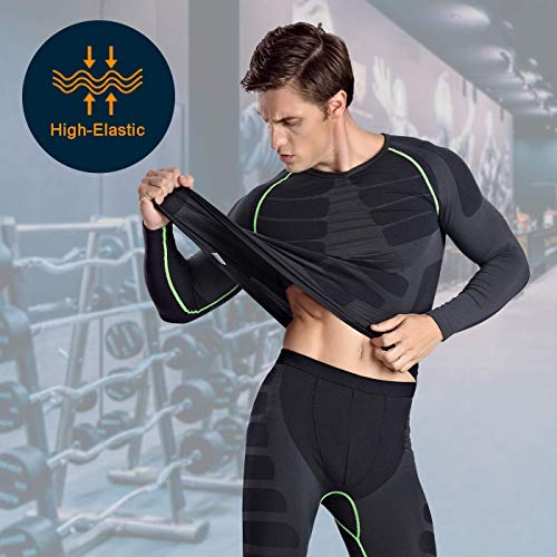 Bwiv Camiseta Hombre Deportiva Compresión Camiseta Interior Hombre Manga Larga Fitness Gimnasio Aire Libre para Entrenamiento Ciclismo de Negro Gris Línea Verde Talla M Bwiv Camiseta Hombre Deportiva Compresión Camiseta Interior Hombre Manga Larga Fitness Gimnasio Aire Libre para Entrenamiento Ciclismo de Negro Gris Línea Verde Talla M