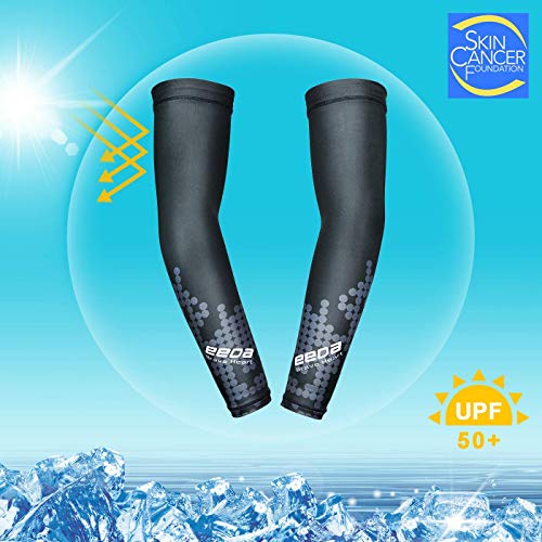 Bwiv Unisex Manguitos para Deportes Dispositivo de Ciclismo Anti UV protección Solar UPF 50+ Estampado en círculos Manguitos para Correr Voleibol excursión 1 par Negro S