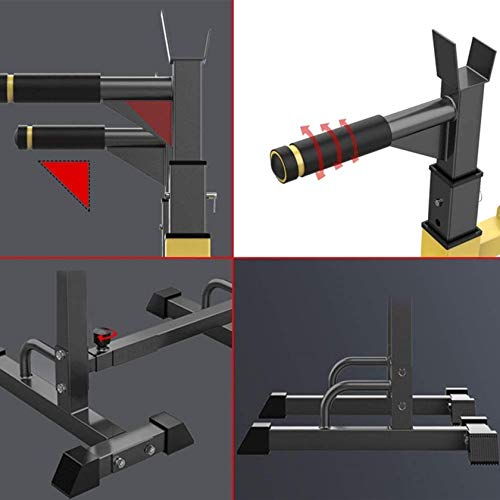 BWJL Pesas Ajustables mancuerna en Cuclillas para Montaje en Rack de banca con Barra de Acero Robusto Squat Press Puestos, Puerta Multi-Dip función del Soporte de Apoyo Barbell