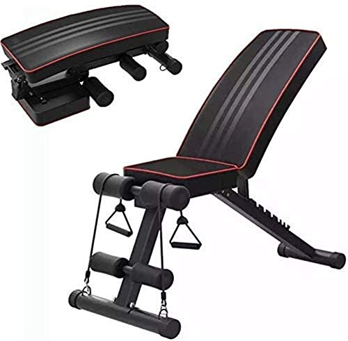 Byakns Equipo de aptitud comercial o en el hogar Peso Bench Utility Workout Bench Banco de peso ajustable - Bancos de pesas útiles for entrenamiento de cuerpo completo, banco plegable for ejercicios e