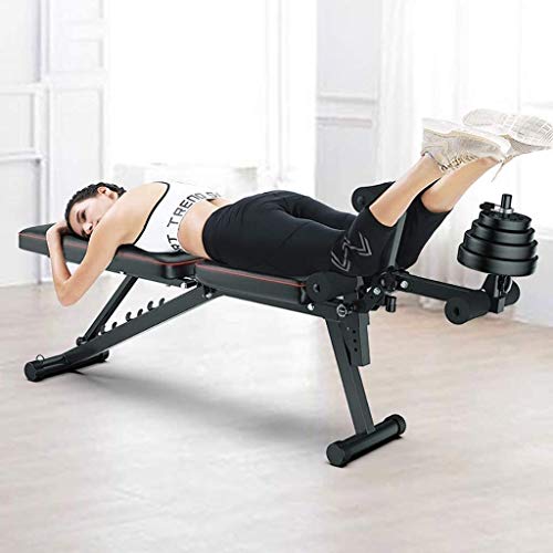 Byakns Máquina de fitness incendiada multifuncional, tabla abdominal abdominales, banco de pesas ajustable con máquina de remo inclinada plana utilidad ejercicio ejercicio ejercicio entrenamiento banc