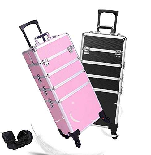 BYCDD Portátil Maleta de Maquillaje Profesional, de Aluminio Estuche Cosméticos Maletín Maquillaje Trolley Organizador Travel Beauty Case Makeup,Set