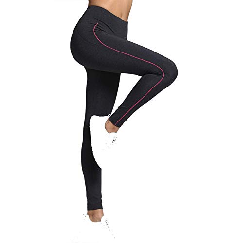 C K CrisKat Pantalón Deportivo para Mujer Cintura Alta y Bolsillo Leggings Mallas para Running Training Fitness Estiramiento Yoga y Pilates  (Negro, S)