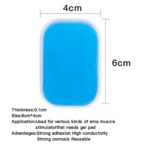 C100AE 60 PCS Gel Pad para EMS Electroestimulador Muscular Abdominales, EMS Gel Hojas para Masajeador Eléctrico Cinturó, ABS Estimulador Muscular Repuesto De Repuesto Accesorios