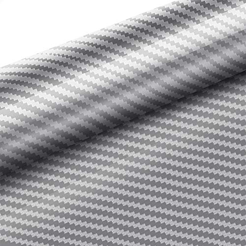 C100AE 6D Vinilo Fibra de Carbono Adhesiva, Vehículos Película Pegatina Decoración Autoadhesiva A Prueba de Agua Libre de Burbuja, DIY Decoración para Coche Motocicleta PC Muebles, 300cm*30cm (Plata) C100AE 6D Vinilo Fibra de Carbono Adhesiva, Vehículos Película Pegatina Decoración Autoadhesiva A Prueba de Agua Libre de Burbuja, DIY Decoración para Coche Motocicleta PC Muebles, 300cm*30cm (Plata)