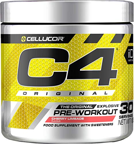 C4 Original - Suplemento en polvo para preentrenamiento - Lima y cereza | Bebida energética para antes de entrenar | 150 mg de cafeína + beta alanina + monohidrato de creatina | 30 raciones