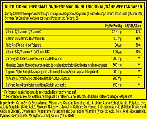 C4 Original - Suplemento en polvo para preentrenamiento - Lima y cereza | Bebida energética para antes de entrenar | 150 mg de cafeína + beta alanina + monohidrato de creatina | 30 raciones