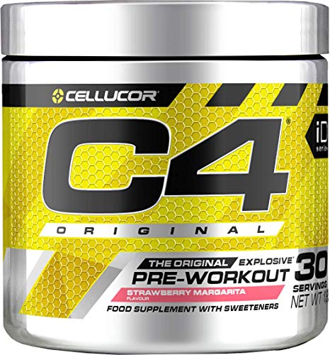 C4 Original - Suplemento en polvo para preentrenamiento - Margarita de fresa | Bebida energética para antes de entrenar | 150 mg de cafeína + beta alanina + monohidrato de creatina | 30 raciones C4 Original - Suplemento en polvo para preentrenamiento - Margarita de fresa | Bebida energética para antes de entrenar | 150 mg de cafeína + beta alanina + monohidrato de creatina | 30 raciones