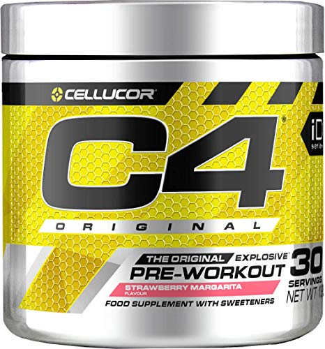 C4 Original - Suplemento en polvo para preentrenamiento - Margarita de fresa | Bebida energética para antes de entrenar | 150 mg de cafeína + beta alanina + monohidrato de creatina | 30 raciones