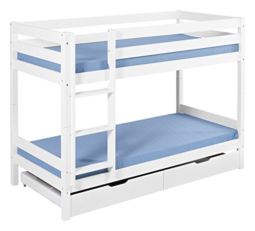 CABALLEROS Y PRINCESAS Literas Knut Blanca sin Cortinas !!!Oferta Dos SOMIERS Gratis!!! - 90 x 190 CABALLEROS Y PRINCESAS Literas Knut Blanca sin Cortinas !!!Oferta Dos SOMIERS Gratis!!! - 90 x 190