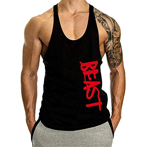 Cabeen Beast Camisetas sin Mangas Elástica de Fitness Hombre Deportiva Culturismo Tank Top Chaleco