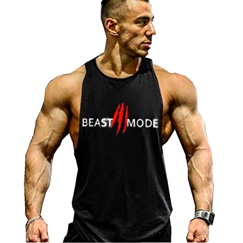 Cabeen Hombre Beast Mode Deportiva Camiseta Culturismo Fitness sin Mangas de Tirantes