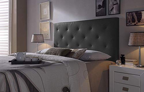 Cabezal tapizado Rombo 160X115 Negro, Acolchado con Espuma, 8 cm de Grosor, Incluye herrajes para Colgar Cabezal tapizado Rombo 160X115 Negro, Acolchado con Espuma, 8 cm de Grosor, Incluye herrajes para Colgar