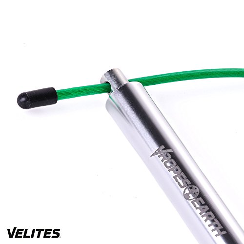 Cable de Repuesto para Comba de Saltar de Crossfit, Fitness y Boxeo. Ideal para Saltos Dobles | PVC Verde y Acero de 4 mm para Vrope Earth by VELITES