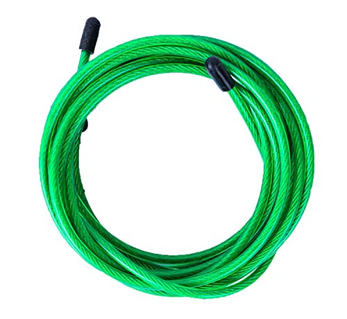 Cable de Repuesto para Comba de Saltar de Crossfit, Fitness y Boxeo. Ideal para Saltos Dobles | PVC Verde y Acero de 4 mm para Vrope Earth by VELITES