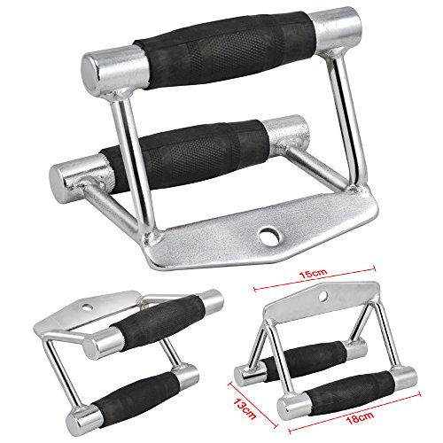 Cable Multi Gym Outdoortips accesorio solo/doble estribo/Seated Row empuñadura sujetador gemelo (doble (con apretones))