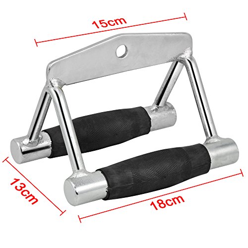 Cable Multi Gym Outdoortips accesorio solo/doble estribo/Seated Row empuñadura sujetador gemelo (doble (con apretones)) Cable Multi Gym Outdoortips accesorio solo/doble estribo/Seated Row empuñadura sujetador gemelo (doble (con apretones))