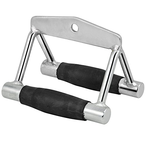 Cable Multi Gym Outdoortips accesorio solo/doble estribo/Seated Row empuñadura sujetador gemelo (doble (con apretones))