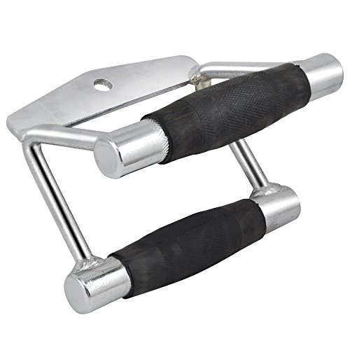 Cable Multi Gym Outdoortips accesorio solo/doble estribo/Seated Row empuñadura sujetador gemelo (doble (con apretones)) Cable Multi Gym Outdoortips accesorio solo/doble estribo/Seated Row empuñadura sujetador gemelo (doble (con apretones))