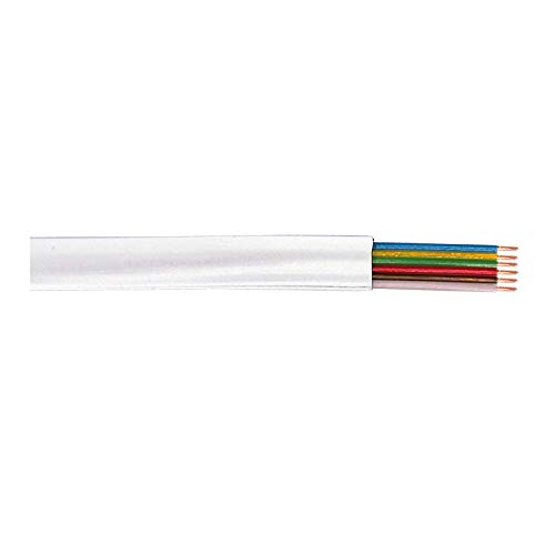 Cable Plano Modular Logilink 6 Hilos, Color Blanco, 100 M