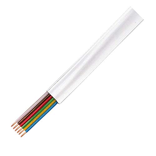 Cable Plano Modular Logilink 6 Hilos, Color Blanco, 100 M