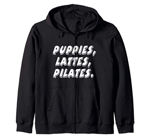 Cachorros Lattes Pilates Yoga Perro Café Sudadera con Capucha Cachorros Lattes Pilates Yoga Perro Café Sudadera con Capucha