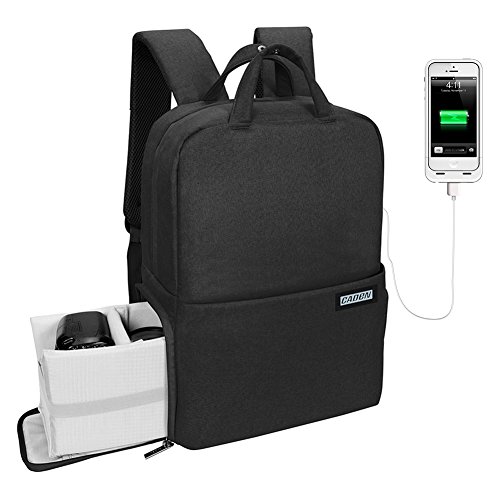 CADeN Mochila cámara réflex - Estilo Casual Incluye Cubierta contra la Lluvia y diseño antirrobo Que Puede acomodar 1 cámara 2 Lentes 1 trípode y Otros Accesorios fotográficas para Canon Nikon Sony