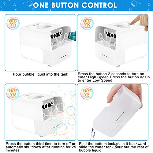Cadrim Máquina de Burbujas Jabón de Burbujas Eléctrico Portátil de Burbujas Alimentado por Batería y Cable USB para Fiestas, Bodas, Escenarios, Teatros, Fiestas Infantiles, Cumpleaños Cadrim Máquina de Burbujas Jabón de Burbujas Eléctrico Portátil de Burbujas Alimentado por Batería y Cable USB para Fiestas, Bodas, Escenarios, Teatros, Fiestas Infantiles, Cumpleaños