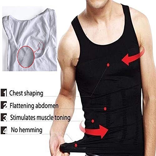 Caidi - Camiseta de tirantes para hombre, sin mangas y sin mangas, para musculación plana, talla L, color blanco Caidi - Camiseta de tirantes para hombre, sin mangas y sin mangas, para musculación plana, talla L, color blanco