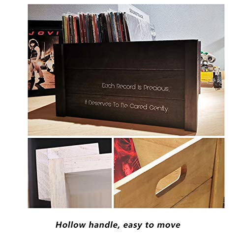 Caja de almacenamiento de discos de vinilo, soporte de exhibición de CD de madera Estuche portátil para revistas de escritorio sobre encimera - para grabadores de 12 "y 7" ( Color : Dark coffee ) Caja de almacenamiento de discos de vinilo, soporte de exhibición de CD de madera Estuche portátil para revistas de escritorio sobre encimera - para grabadores de 12 "y 7" ( Color : Dark coffee )