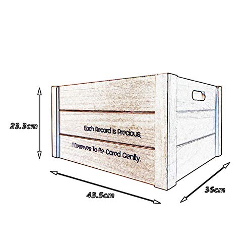 Caja de almacenamiento de discos de vinilo, soporte de exhibición de CD de madera Estuche portátil para revistas de escritorio sobre encimera - para grabadores de 12 "y 7" ( Color : Dark coffee )