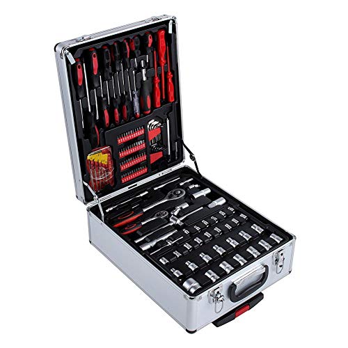 Caja de Herramientas con Ruedas, Maletín de Herramientas de Trabajo de Aluminio con Llaves Caja de Herramientas con Ruedas, Maletín de Herramientas de Trabajo de Aluminio con Llaves