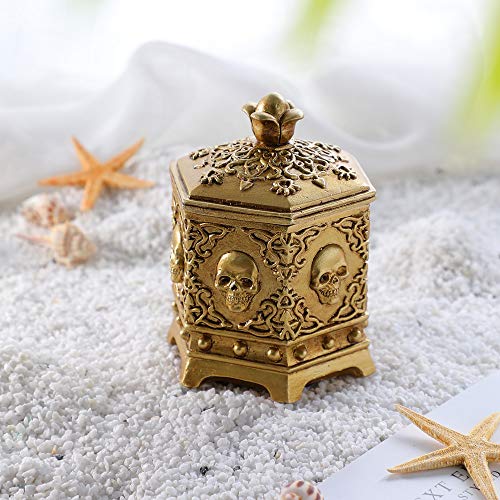 Caja de joyería hexagonal con calavera retro, caja de almacenamiento de joyería, caja de almacenamiento de anillo, caja de almacenamiento para niñas, anillos, pendientes, collares, exhibición de reloj Caja de joyería hexagonal con calavera retro, caja de almacenamiento de joyería, caja de almacenamiento de anillo, caja de almacenamiento para niñas, anillos, pendientes, collares, exhibición de reloj