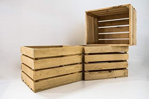 Caja de Madera de Almacenamiento Sam, Caja Vintage de Madera Decorativa, Caja Natural, Beige, Naturaleza. 50x40x30cm. Incluye Imán Personalizable de Regalo.