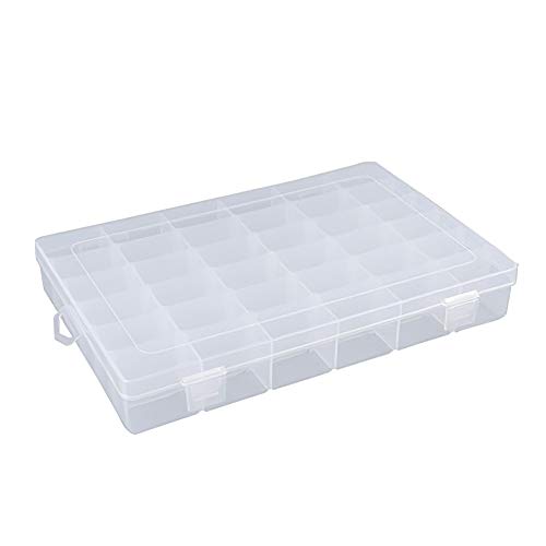 Caja De Plástico De Almacenamiento De Joyería 36 Compartimentos Caja De Almacenamiento De Embarcaciones De Plástico Compartimiento Ajustable Recipiente Transparente Para Los Pendientes Joyería De La