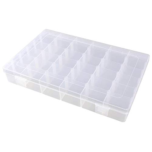 Caja De Plástico De Almacenamiento De Joyería 36 Compartimentos Caja De Almacenamiento De Embarcaciones De Plástico Compartimiento Ajustable Recipiente Transparente Para Los Pendientes Joyería De La