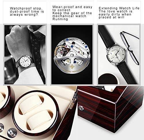 Cajas Giratorias para Relojes Caja De Almacenamiento De Exhibición Del Reloj, Joyería Colección Organizador Del Caso De Madera Titular Automática De Doble Acecha Winder For La Mancuerna, Anillos, Pasa Cajas Giratorias para Relojes Caja De Almacenamiento De Exhibición Del Reloj, Joyería Colección Organizador Del Caso De Madera Titular Automática De Doble Acecha Winder For La Mancuerna, Anillos, Pasa