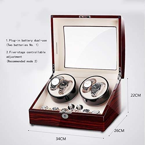Cajas Giratorias para Relojes Caja De Almacenamiento De Exhibición Del Reloj, Joyería Colección Organizador Del Caso De Madera Titular Automática De Doble Acecha Winder For La Mancuerna, Anillos, Pasa Cajas Giratorias para Relojes Caja De Almacenamiento De Exhibición Del Reloj, Joyería Colección Organizador Del Caso De Madera Titular Automática De Doble Acecha Winder For La Mancuerna, Anillos, Pasa