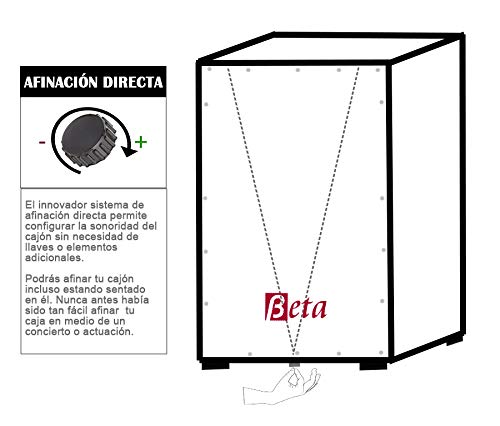 Cajón flamenco 'Beta' (by Martinez) mod Camarón + FUNDA - Caja rumbera personalizada AFINABLE