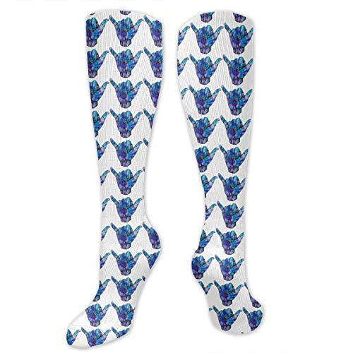 Calcetines Altos ~ Calcetines Azul Morado Shaka Tige Dye Medias Calcetines deportivos Calcetines de regalo personalizados Calcetín 50CM