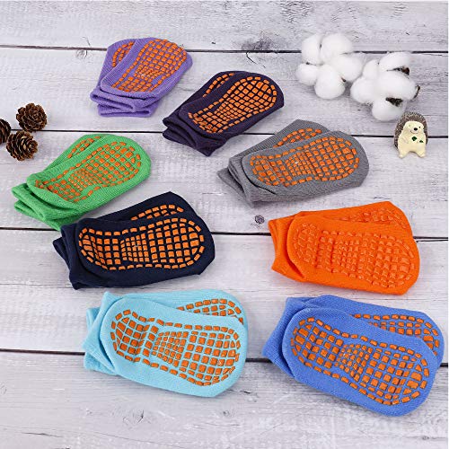 Calcetines Antideslizantes para Niños Pequeños Algodón Lindo con Puños, Calentar 8 Pares de Zapatillas Calcetines de Piso de Corte Bajo con Silicona para 1-3 años de Bebés y Niñas Calcetines Antideslizantes para Niños Pequeños Algodón Lindo con Puños, Calentar 8 Pares de Zapatillas Calcetines de Piso de Corte Bajo con Silicona para 1-3 años de Bebés y Niñas