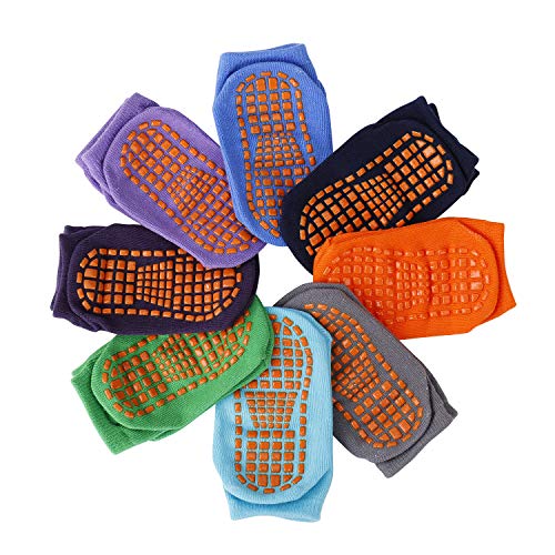 Calcetines Antideslizantes para Niños Pequeños Algodón Lindo con Puños, Calentar 8 Pares de Zapatillas Calcetines de Piso de Corte Bajo con Silicona para 1-3 años de Bebés y Niñas Calcetines Antideslizantes para Niños Pequeños Algodón Lindo con Puños, Calentar 8 Pares de Zapatillas Calcetines de Piso de Corte Bajo con Silicona para 1-3 años de Bebés y Niñas