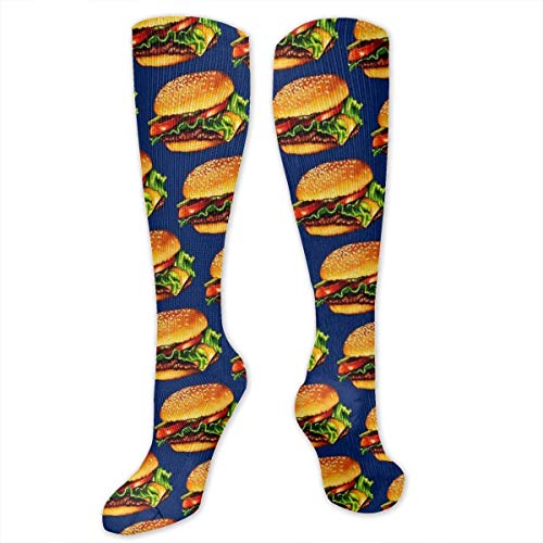 Calcetines de compresión de recuperación y Venas varicosas (15-20 mmHg) para Hombres, Good Food Burger Cheeseburgers Medias largas graduadas de enfermería para Viajes de Vuelo/Embarazo Calcetines de compresión de recuperación y Venas varicosas (15-20 mmHg) para Hombres, Good Food Burger Cheeseburgers Medias largas graduadas de enfermería para Viajes de Vuelo/Embarazo