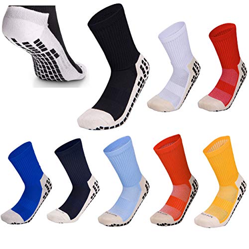 Calcetines de fútbol Antideslizantes de Baja Pantorrilla con Almohadillas de Goma para fútbol, Baloncesto, Caminar, Correr para Adaptarse al tamaño del Reino Unido 5.5 a 11 Negro