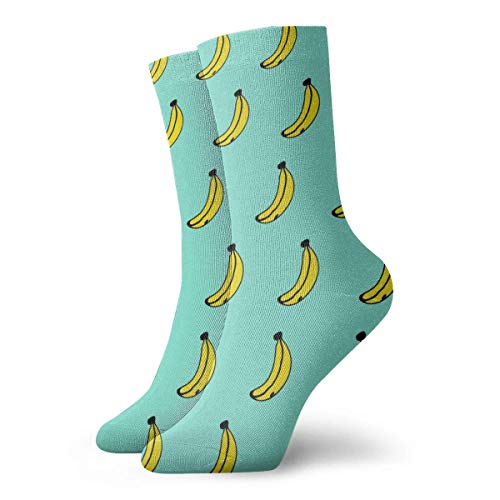 Calcetines de mujer para hombre Calcetines de patrón de plátano Novedad de moda Calcetines deportivos secos Calcetines 30cm