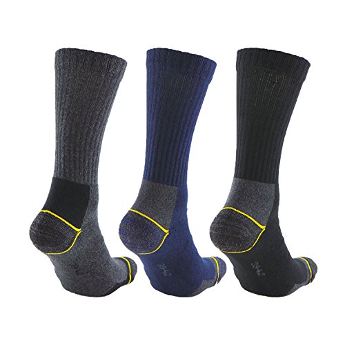 Calcetines de TRABAJO (3 pares) SIN COSTURAS para todo el año, con talón y puntera reforzados, ideal para el uso con calzado de seguridad y para situaciones de frío y humedad.