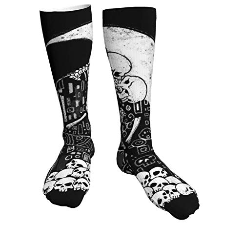 Calcetines gruesos pesados para hombre, el beso de la muerte suaves y cómodos calcetines casuales atléticos de 50,8 cm de largo